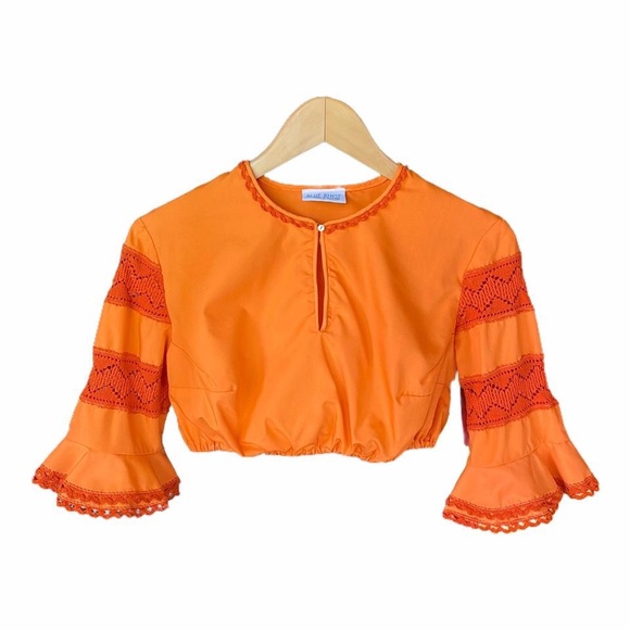 Tops - Y2K vintage reworked cropped blouse crop top - size XS